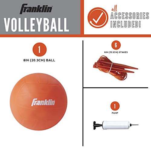Franklin Sports Volleyball Set, Includes 1 Net with Stakes, ball and