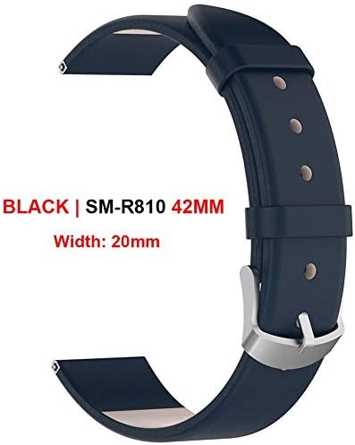 5 Colors Watch Band, 20MM 22MM High Quality Leather Watch Band Strap for Samsung Galaxy Watch S4 SM-R810 42MM SM-R800 46MM, Concise and Vogue Style