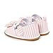 Kuner Baby Girls Cotton Bowknot Rubber Sole Non-Slip Outdoor Toddler Summer Sandals First Walkers (13cm(12-18months), Pink Lattice)