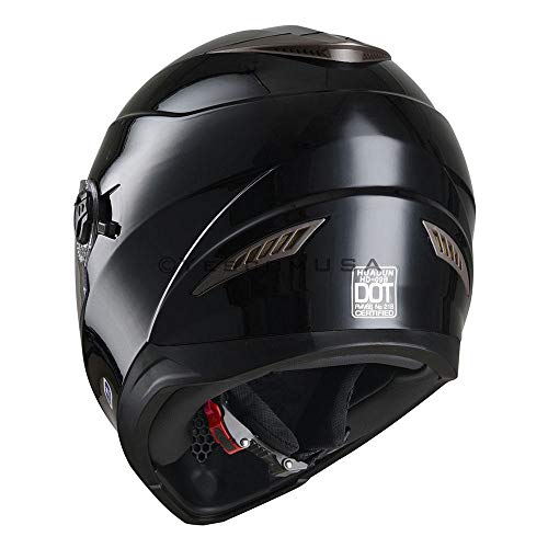 LeeMas Inc DOT Approved Motorcycle Full Face Helmet Double Visors ABS Air Vent Lightweight Motorbike Touring Sports (Size L)