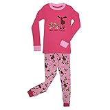 Lazy One Duck Duck Pink Moose Cotton Pajamas for Big Girls'