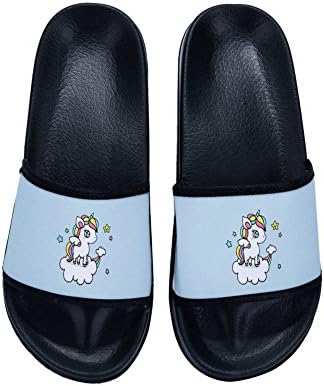 Wilbur Gold Slide Sandals for Boys Girls Unicorn Fashion Outdoor Pool Swimming Indoor Home Bath Shower Slippers