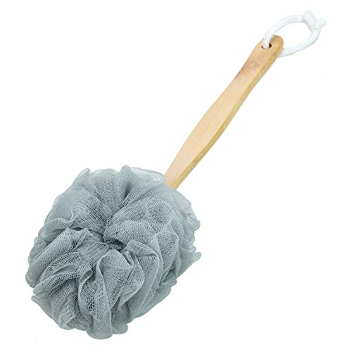 Pomeat 4 PCS Bath Loofah with Long Handle Wooden Shower Body Brush for Health and Beauty
