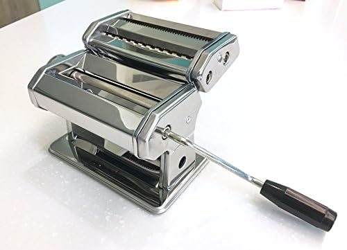 A-ONE KITCHEN TOOL Heavy Duty Stainless Steel Pasta Lasagne Spaghetti Tagliatelle Maker Machine Cutter with 3 Cut Press Blade Settings with Table Top Clamp with thickness adjustable level
