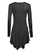 Made By Johnny MBJ WT753 Womens Long Sleeve Handkerchief Tunic L Heather_Charcoal