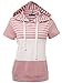 JayJay Women Casual Athleisure Velvet Contrast Color Short Sleeve Pullover Hoodie Sweater Shirt
