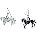 Blue Green Abalone Paua Shell Galloping Prancing Horse Lover Silver Jewelry Earring for Girl Women Teen