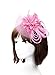 Fascinator Hat for Women Tea Party Headband Small Hairpin Feather hat (One Size, Pink)