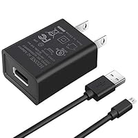 HZONE Kindle Fire Charger, [UL Listed] AC Adapter 2A Rapid Charger with 5.0 Ft Micro-USB Cable for Kindle Fire 7 8 10 Tablet, Fire HD HDX, Black, First Generation