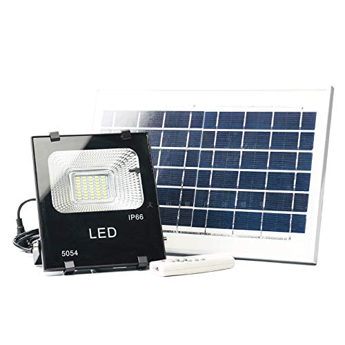 Leoie LED Waterproof Solar Projection Lamp Remote Control+Light Control 20W