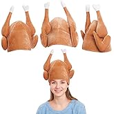 Spooktacular Creations 3 Pack Plush Roasted Turkey Hats for Thanksgiving and Halloween Costume Dress Up Party