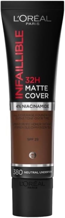 L'Oreal Paris Infallible 32H Matte Cover Foundation 380 30ml SPF25 Niacinamide