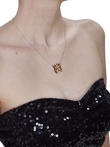 Vinca Jewelry Gold Mirror Acrylic Ribcage Necklace