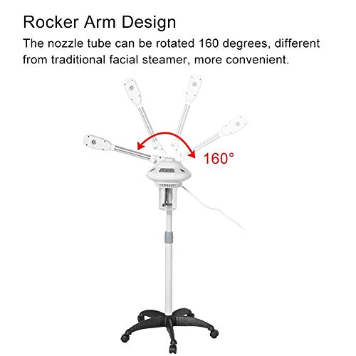 Facial Steamer,2 Types Rocker Arm Single Arm Hot Facial Aroma Ozone Beauty Salon Spa Hot Facial Steamer Facial Hydration Home Sauna SPA Facial Atomizer(US) - Thumbnail 4