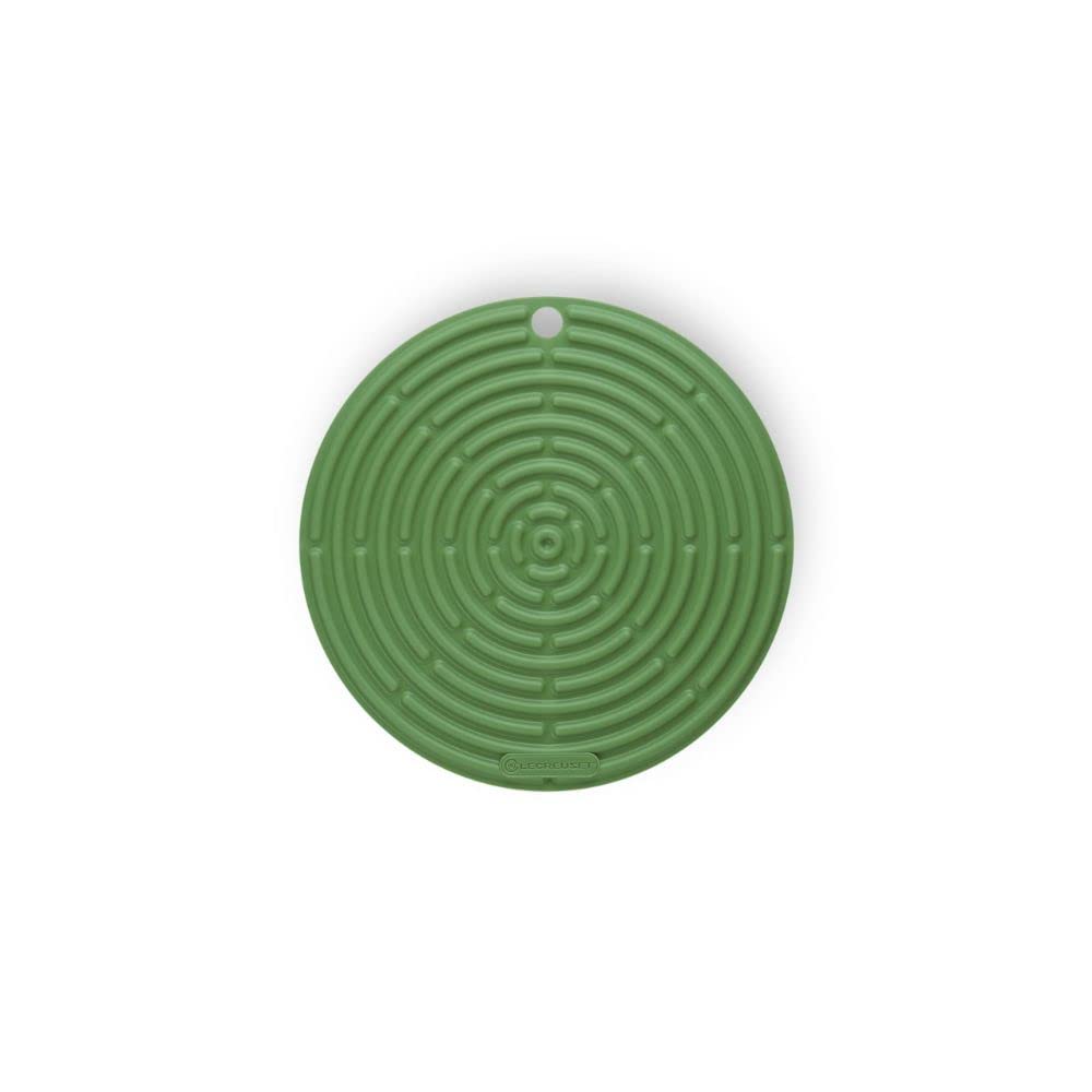 Le Creuset Cool Tool, Pot Holder/Trivet, Silicone, Round, 20 cm, Bamboo, 42404204080000