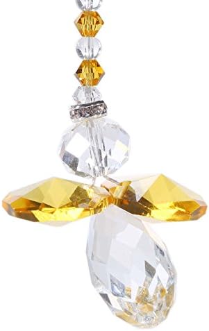 Anna Crystalword Rainbow Collection Crystal Guardian Angel Aurora Borealis For Home/Car & Porch Decor & Hangings Ornament (Gold)