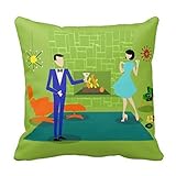 Comi Mid Century Modern Couple Throw Pillow Covers 18