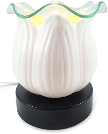 Perfect Tulip Porcelain Ceramic Electric Dimmer-controlled Fragrance Lamp with Free Replacement Halogen Bulb