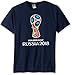 FIFA Men's Russia 2018 Tees, Blue//Color Trophy Logo, Medium