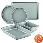 Farberware Nonstick Bakeware 5-Piece Baking Pan Set, Gray