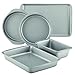 Farberware Nonstick Bakeware Set with Nonstick Bread Pan, Baking Pan, Cake Pans and Cookie Sheet / Baking Sheet - 5 Piece, Gray
