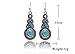 CrazyPiercing Tibetan Silver Oval Rimous Turquoise Crystal Drop Dangle Earrings