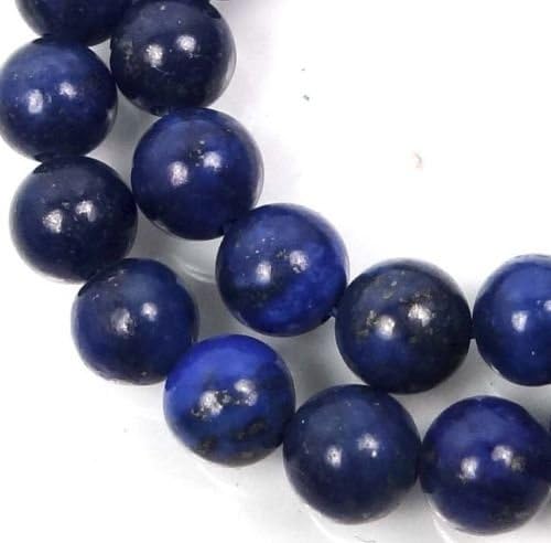 ShopForAllYou Decoration Beads 8mm Natural Indigo Lapis Lazuli Round Beads 15"
