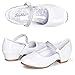 Stelle Girls Dress Shoes Toddler White Flower Girl Low Heels Mary Jane Flat for School Uniform Wedding(Little/Big Kid)(10MT, T02-White)