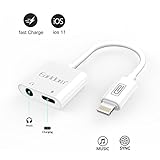 iPhone 7/ 8/ X Adapter and Splitter, Earldom 2 in 1 Earphone Adapter, Lightning to 3.5 mm Headphone Jack Audio Adapter for iPhone X 8 7 plus, SUPPORT iOS 10.3 & iOS 11 (NO Calling Function)