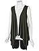 MBJ WSK1071 Womens Lightweight Sleeveless Draped Open Cardigan XXXL OLIVE