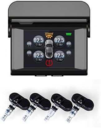 Car TPMS with 4 internal Sensors Solar LCD PSI/ BAR Tyre Pressure Monitoring System Auto Alarm System Solar Energy