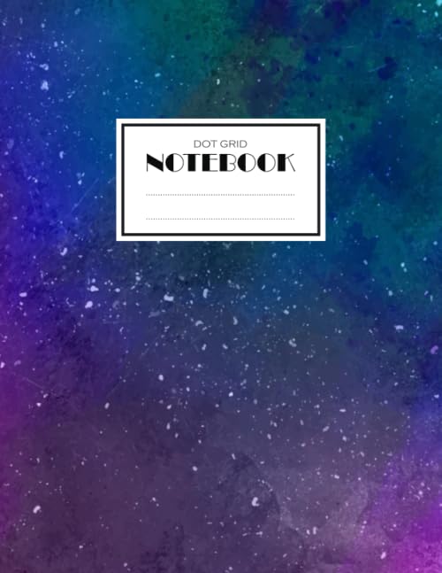 Dot Grid Notebook: Large Watercolor Dotted Journal (8.5 x 11 inches), Galaxy Composition Notebook