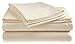 CrystalTowels Microfiber Bed Sheets Set - 3-Piece Soft Sheet Set, Stripe Pattern w/Sateen Finish, Full Size Sheets Deep Pocket Set - Beige