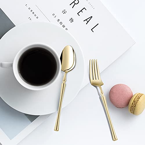 YYJT Gold Flatware Set, 20Piece 18/10 Stainless Steel Silverware Set