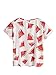 SheIn Women's Watermelon Print Ripped Rolled Short Sleeve T-Shirt Small White