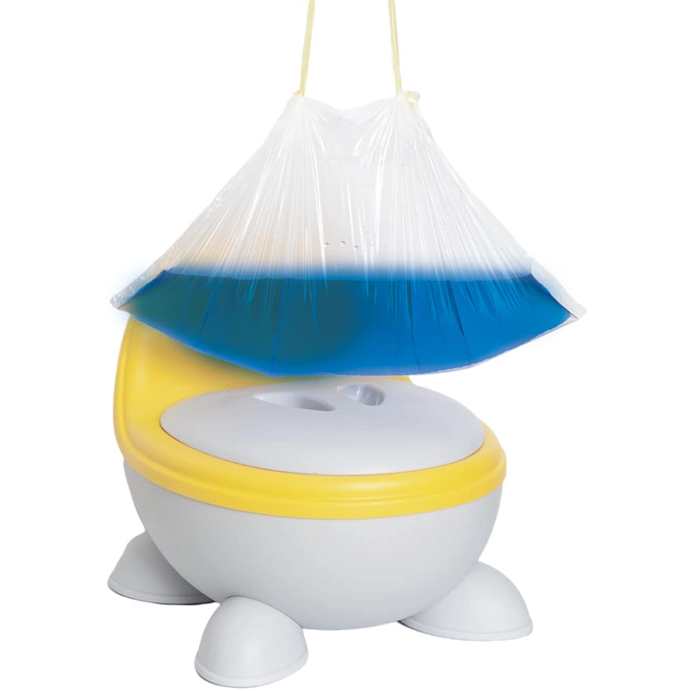 JYYD 50 Pack Potty Liners Disposable Travel Potty Bags Training Toilet Seat Plastic Potty Chair Liners with Drawstring (L 50 Pack)
