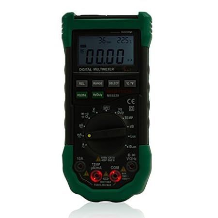 MASTECH MS8229 Auto Range Multimeter & Temperature Humidity Light Lux Sound Level Meter Tester 5 in 1 with Back Light by Mast