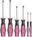 Apollo Tools Set of 6 Pink Screwdrivers with donation to Breast Cancer Research - DT5006P