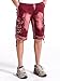 OCHENTA Men's Cotton Casual Multi Pockets Camo Cargo Shorts #3230 Wine red camo 40