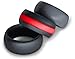 Keepfit 3 Silicone Wedding Ring Silicone Wedding Band for Men Climbing and Outdoors (Red Stripe, 10)