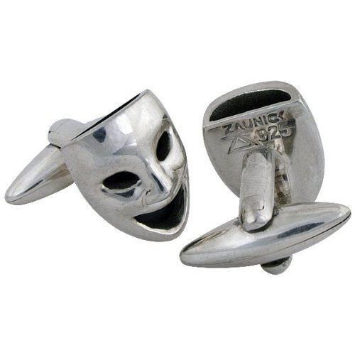 ZAUNICK Theater Mask Cufflinks Sterling Silver