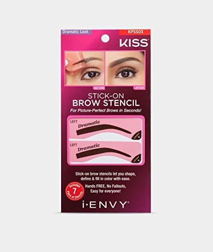 (PACK OF 3) KISS NEW YORK I-ENVY STICK ON BROW STENCIL - KPSS03 DRAMATIC