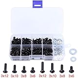 Hobbypark 340pcs Universal RC Screw Kit (M3, Hex Flat & Buttom Head)& M3 M4 Bolts Washers Hardware Fasteners for Traxxas Axial Redcat HSP HPI Arrma Losi 1/8 1:10 Scale RC Cars