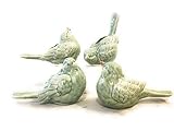 Small Bird Figurines , Blue/ Green, set of 4