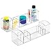 mDesign Compact Plastic Bathroom Organizer Storage Center with 8 Compartments for Organizing Toothpaste, Electric Spin Toothbrushes, Dental Floss, Tweezers, Vitamins, Medicine - Pack of 2, Clear
