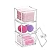Sooyee 3 Tier Stackable Acrylic Cotton Ball & Swab Holder, Dustproof Makeup Storage Organizer with Lid, Cosmetic Caddy Box for Q-Tips, Lipstick,Make Up Pads, Jewelry,Clear Plastic Drawer Canisters