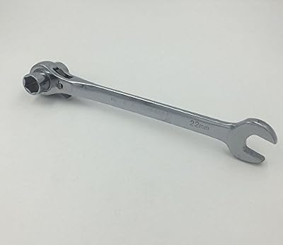 2 in 1 Scaffolding Podger Ratchet Spanner Site Ratcheting Socket Wrench Tool 19mm/22mm Silver