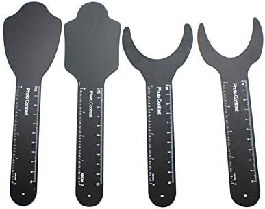 HESDEL Black Background 4Pcs Dental Orthodontic Scale Mark Photo Image Contrast Board