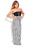 Young Aloud STRAPLESS STRIPES SMOCKED LONG MAXI DRESS
