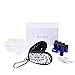 Stylish Essential Oil Key Chain Kit - With 8 5/8 Dram (2 ml) Vials, 1 Orifice Reducer Removal Tool, 8 Pipettes & 8 Blank Lid Stickers (Blue/White Windsor) by Aroma Designs